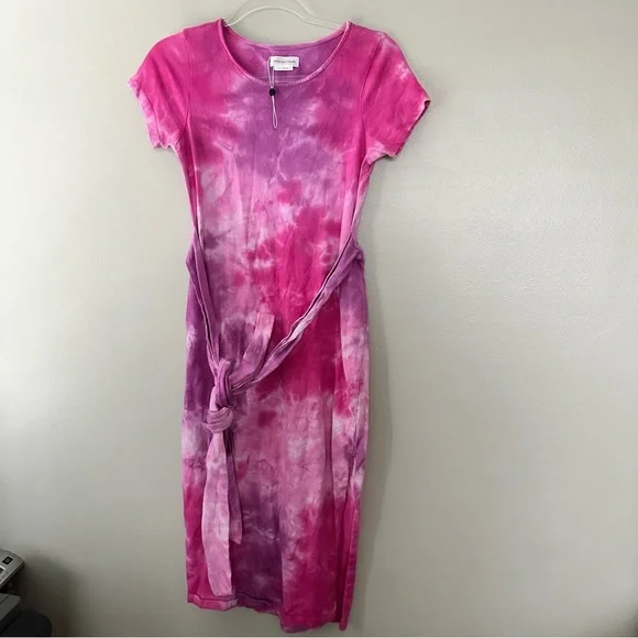 NWOT Lovers and Friends Brooklyn Pink Tie Dye Midi Dress - Picture 2 of 9
